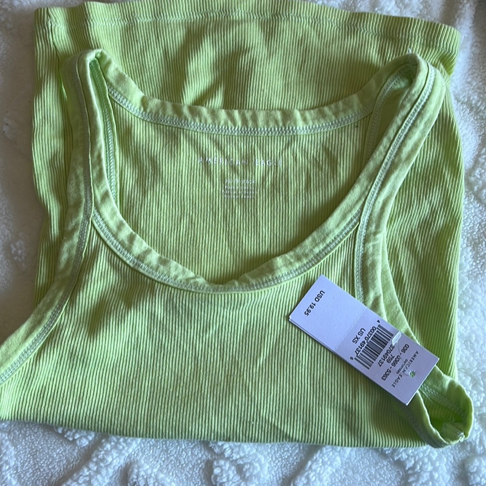 american eagle ripped lime tank top